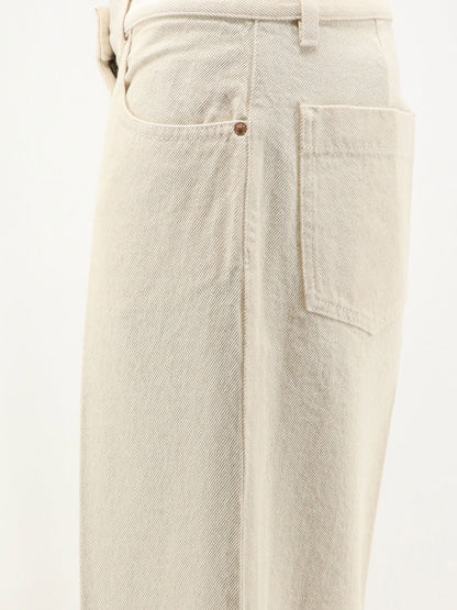Denim trousers with back logo patch thumbnail