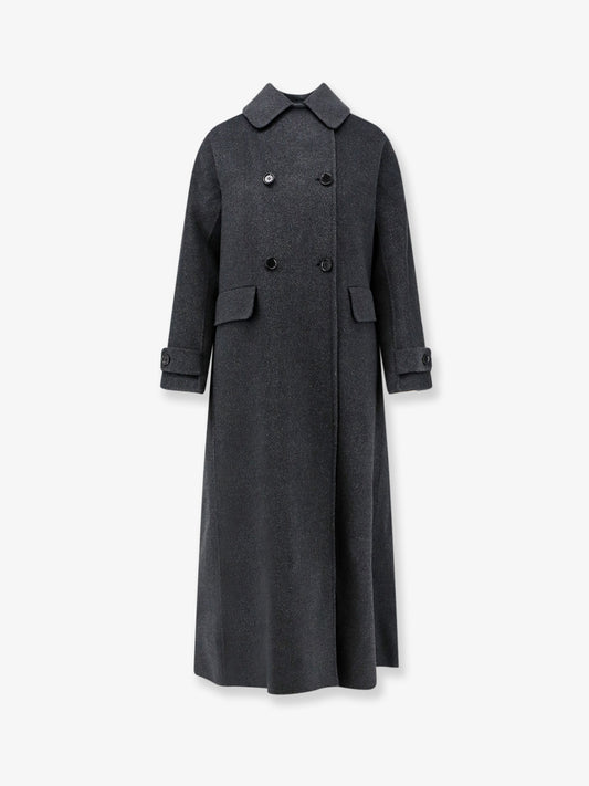 Double-breasted wool coat
