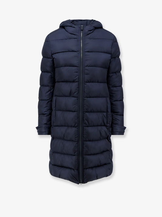 Luna Nuova long down jacket with hood