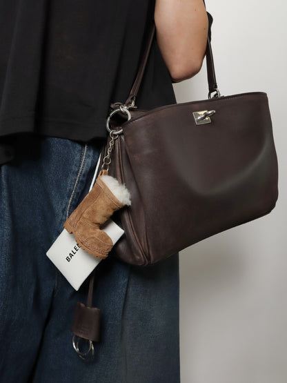 Rodeo S leather crossbody bag with vintage motif thumbnail