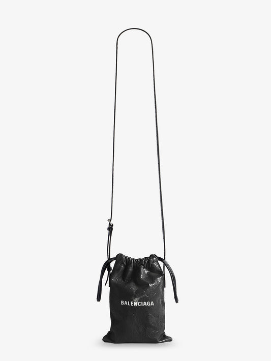 Leather Shopper Phone Holder with lettering logo on the front