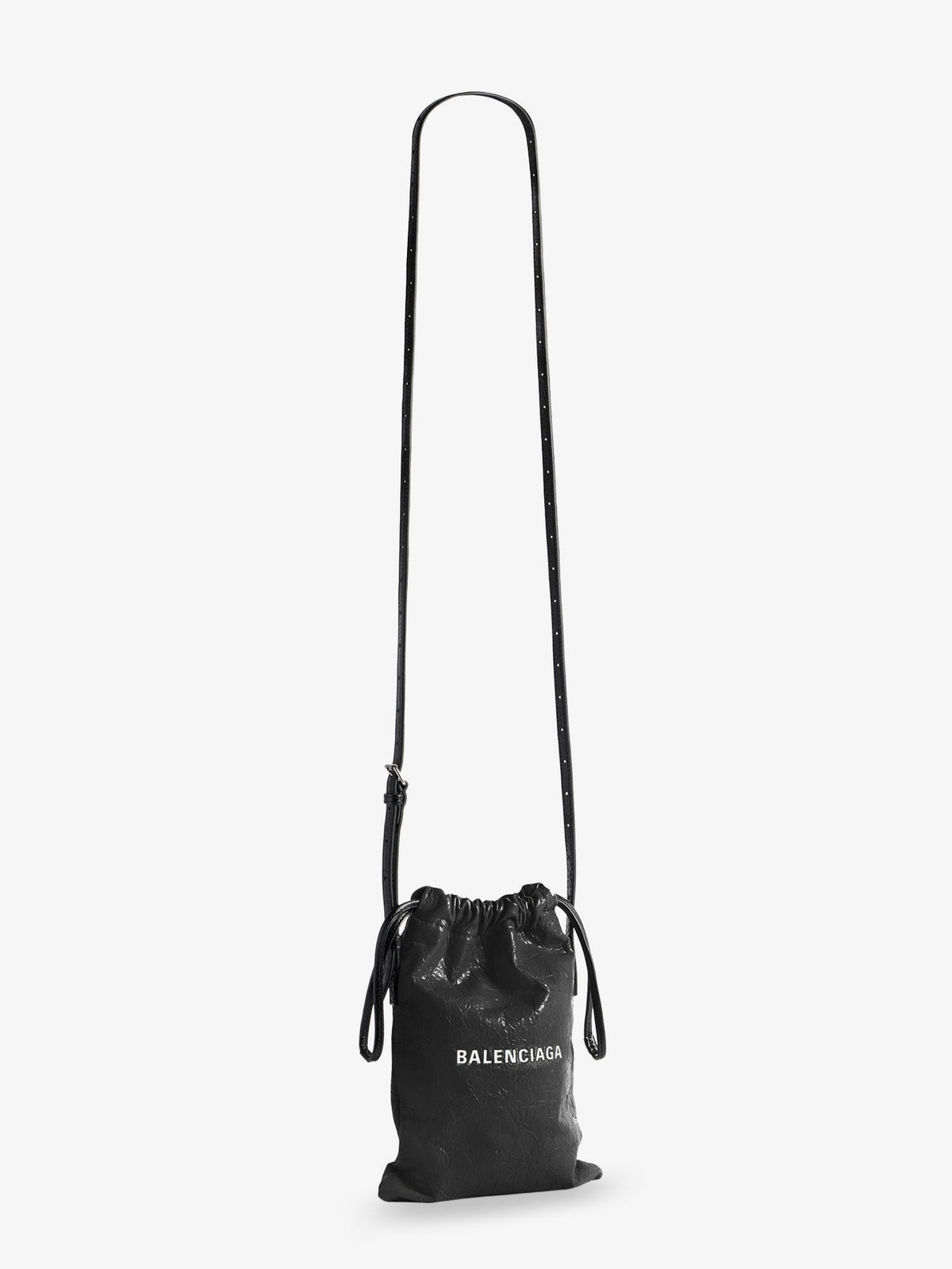 Leather Shopper Phone Holder with lettering logo on the front
