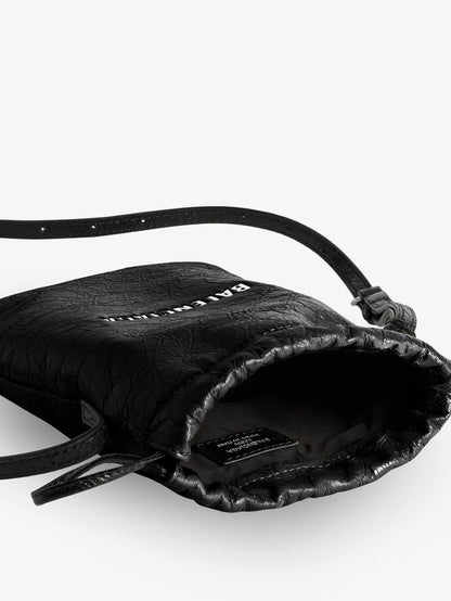 Leather Shopper Phone Holder with lettering logo on the front thumbnail