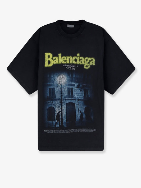 T-shirt in cotone con stampa logo frontale