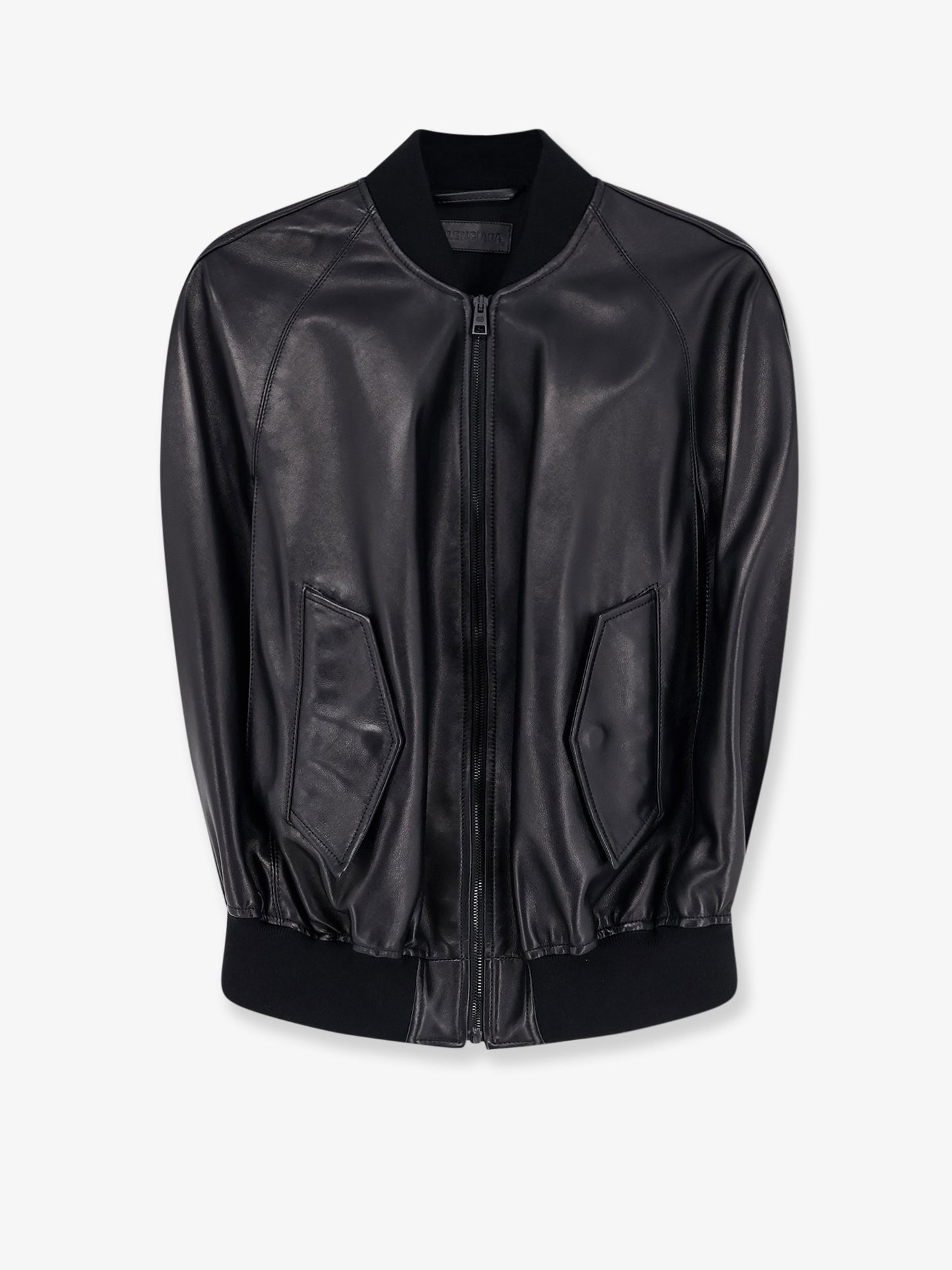 Bomber smanicato in pelle 