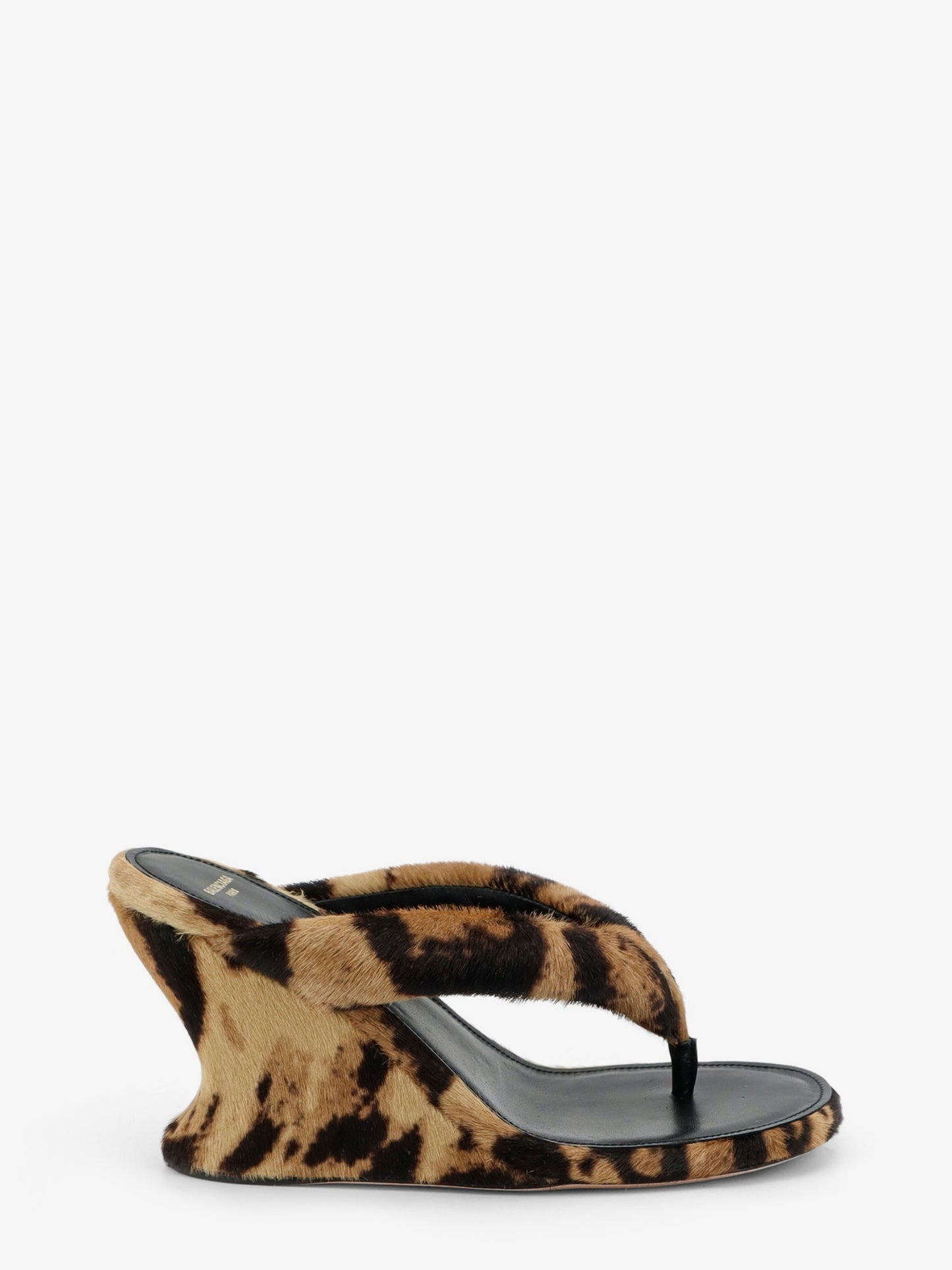 Gaeta flip-flops with ponyskin wedge