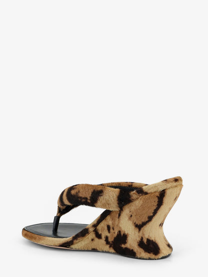 Gaeta flip-flops with ponyskin wedge thumbnail