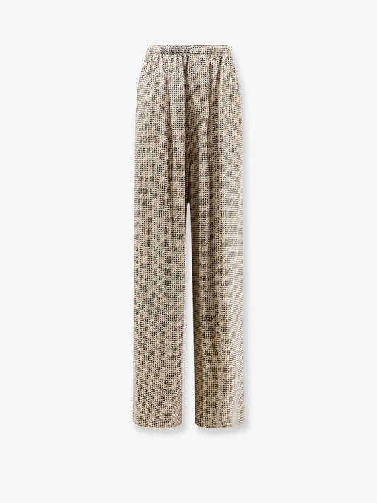 Monogram silk trousers