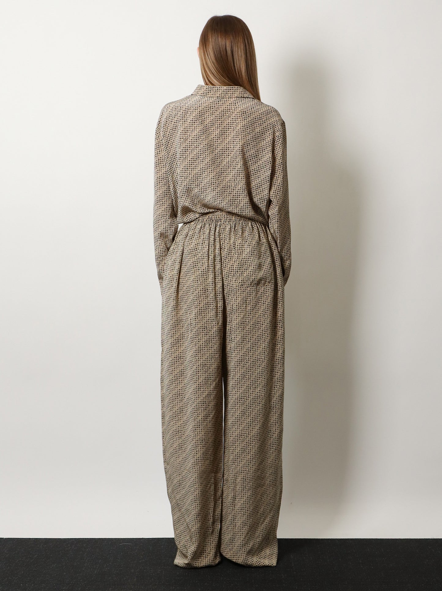 Monogram silk trousers