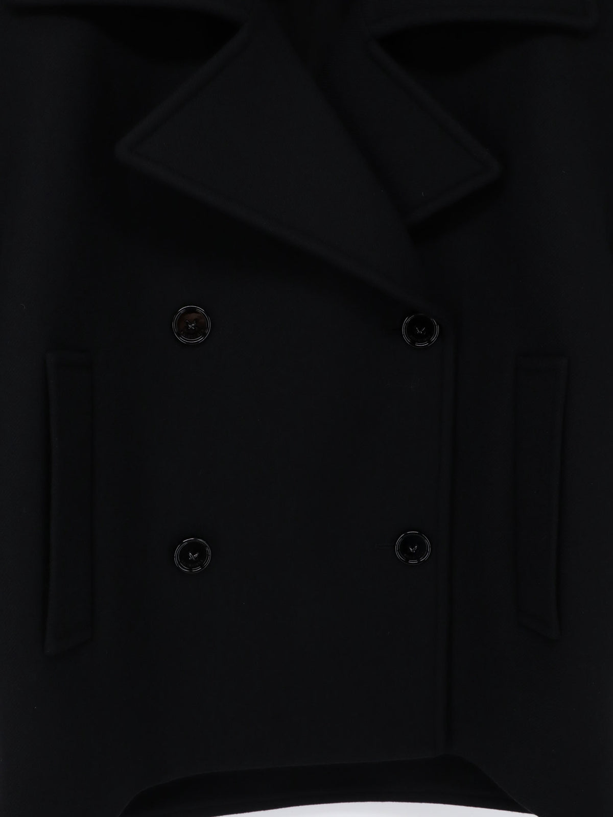 Compact double-wool cocoon peacoat