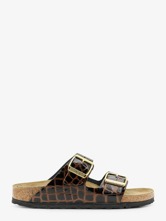 Arizona leather sandals with crocodile print