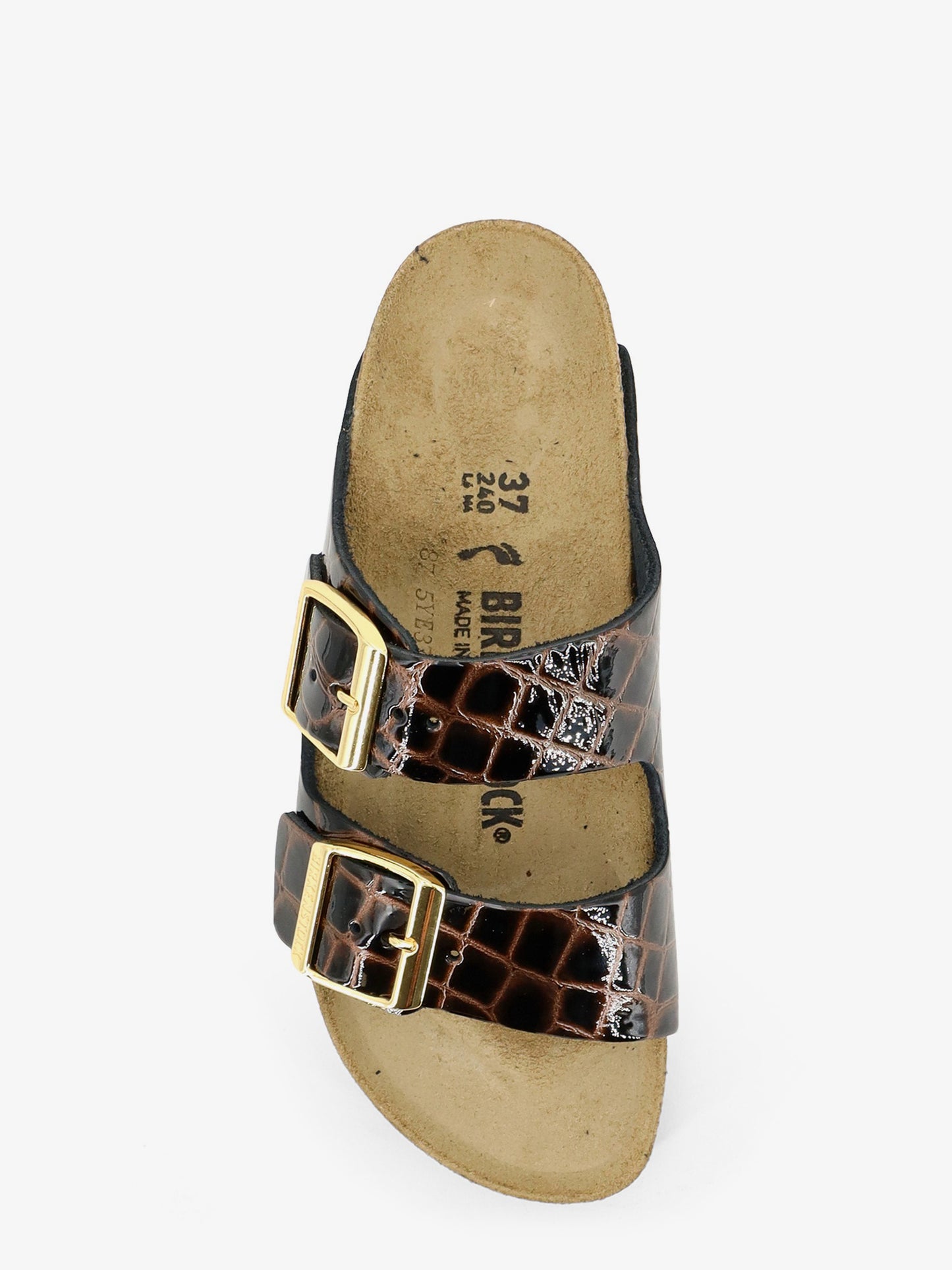 Arizona leather sandals with crocodile print