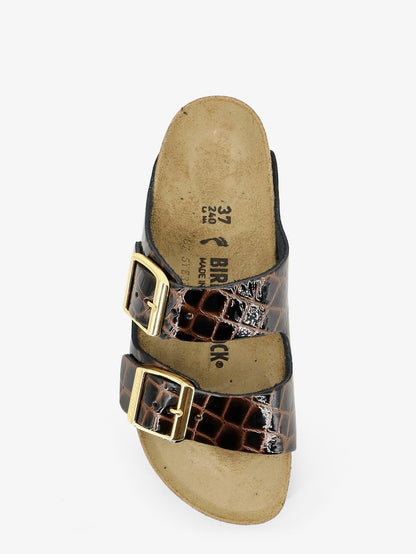 Arizona leather sandals with crocodile print thumbnail