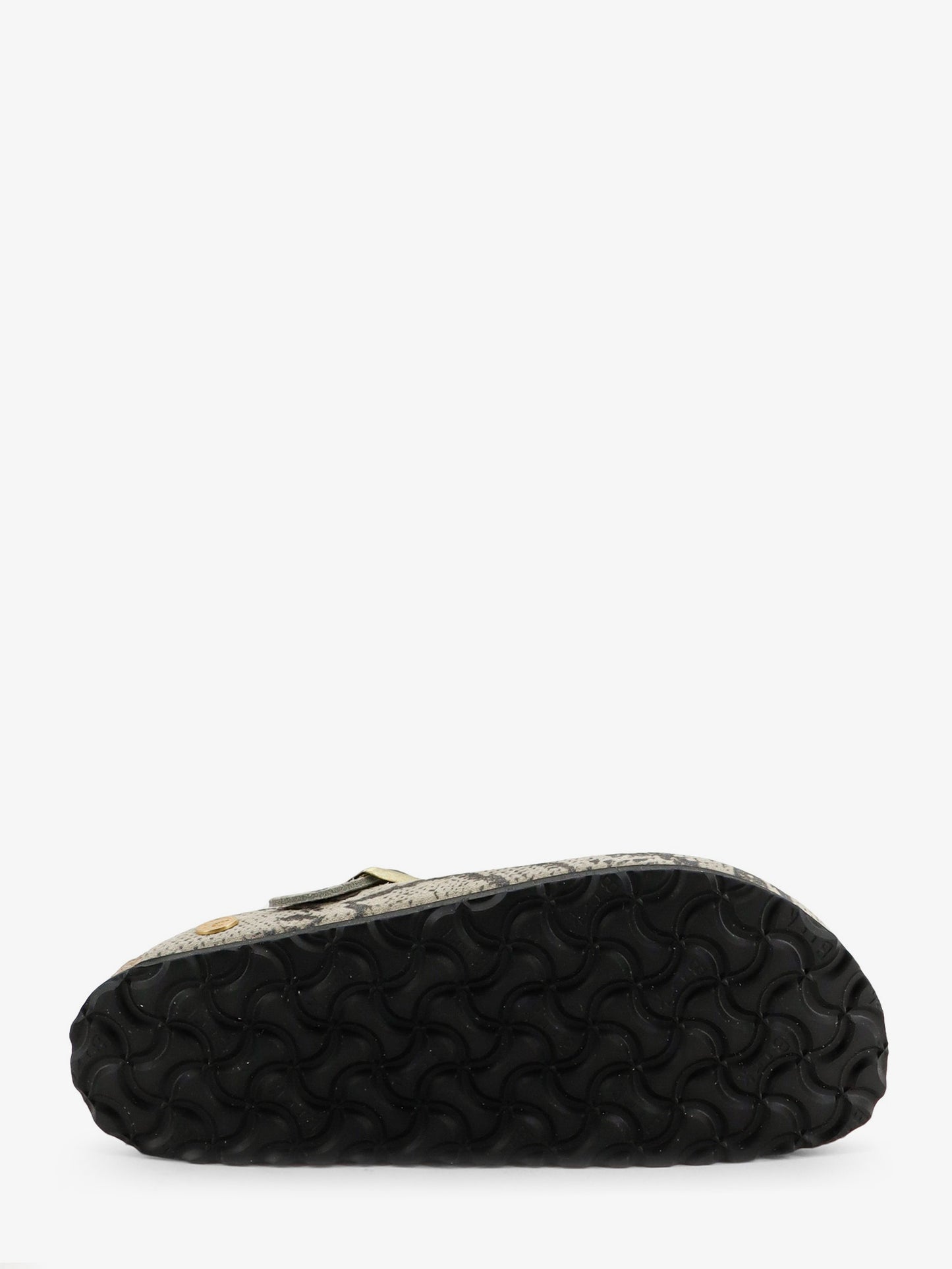 Boston suede sabot with python print