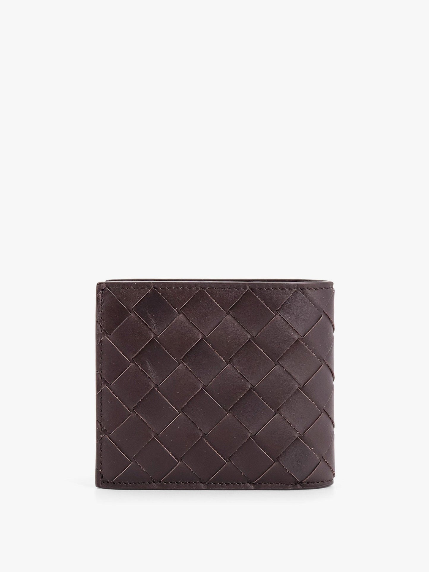 Leather wallet with Intrecciato pattern