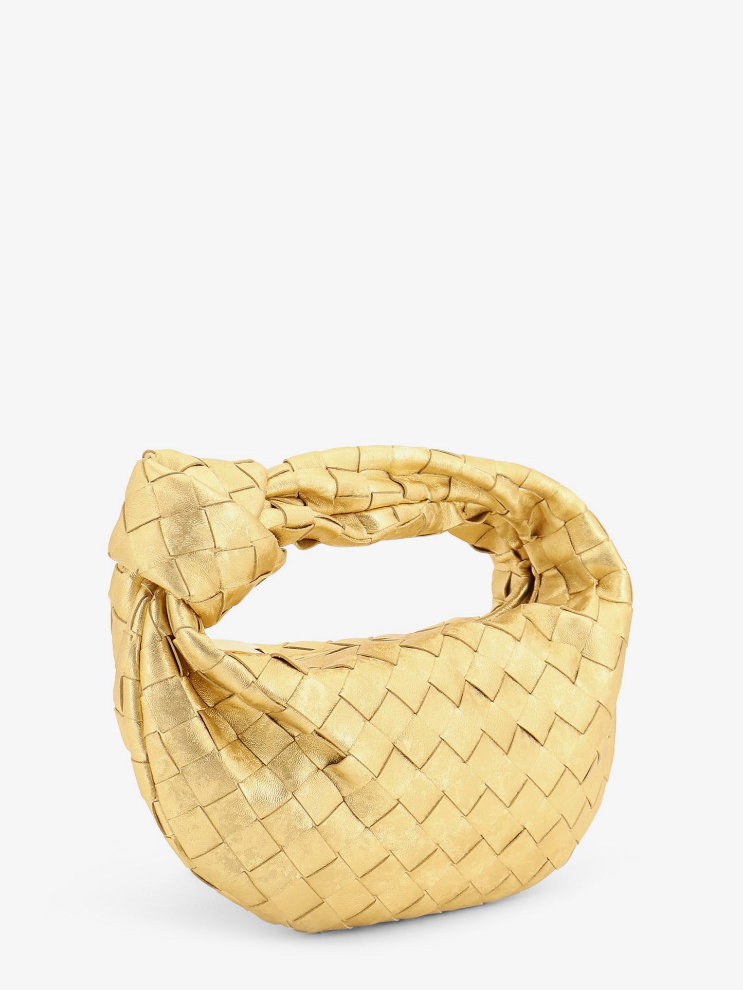 Mini Jodie leather handbag with a foggy mirror effect braided motif