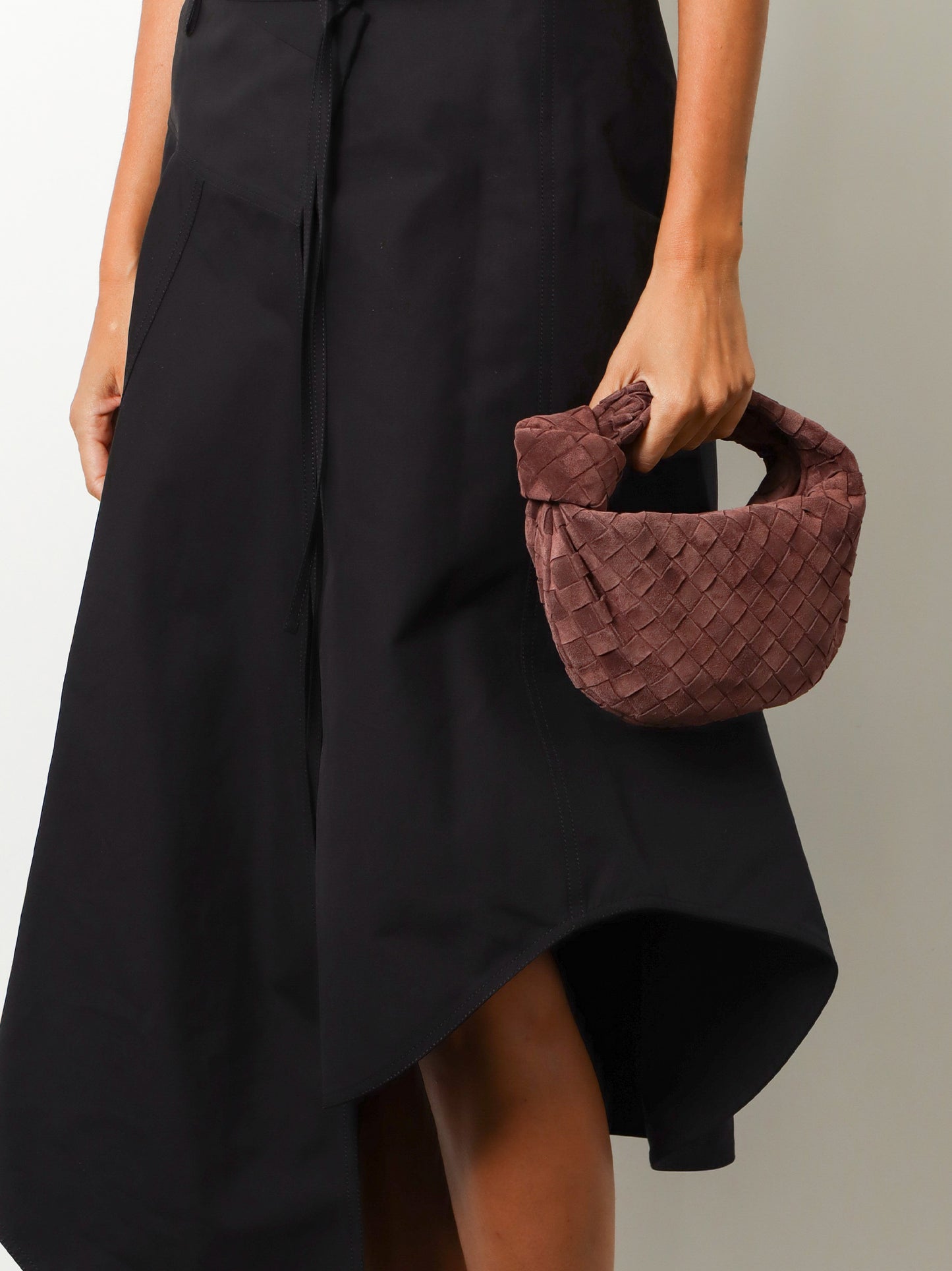 Mini Jodie Intrecciato suede handbag