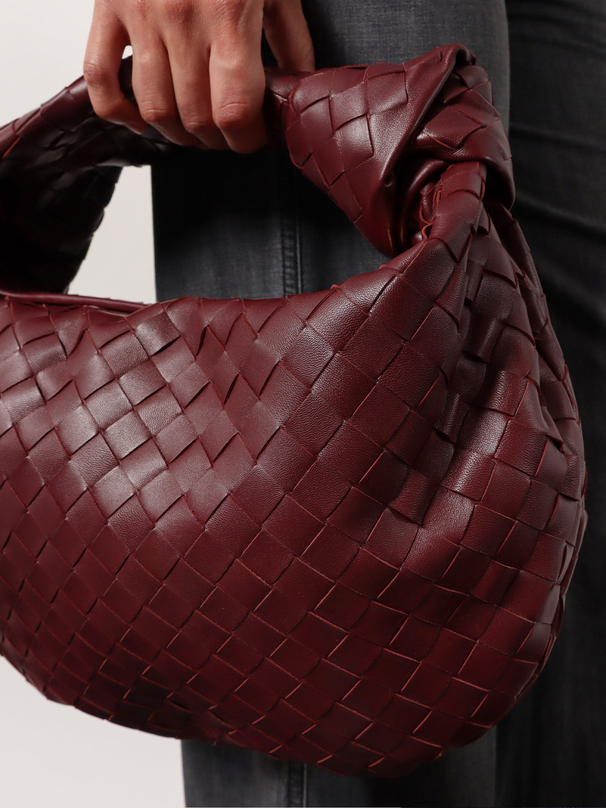 Borsa a mano Jodie Small in pelle con motivo intrecciato