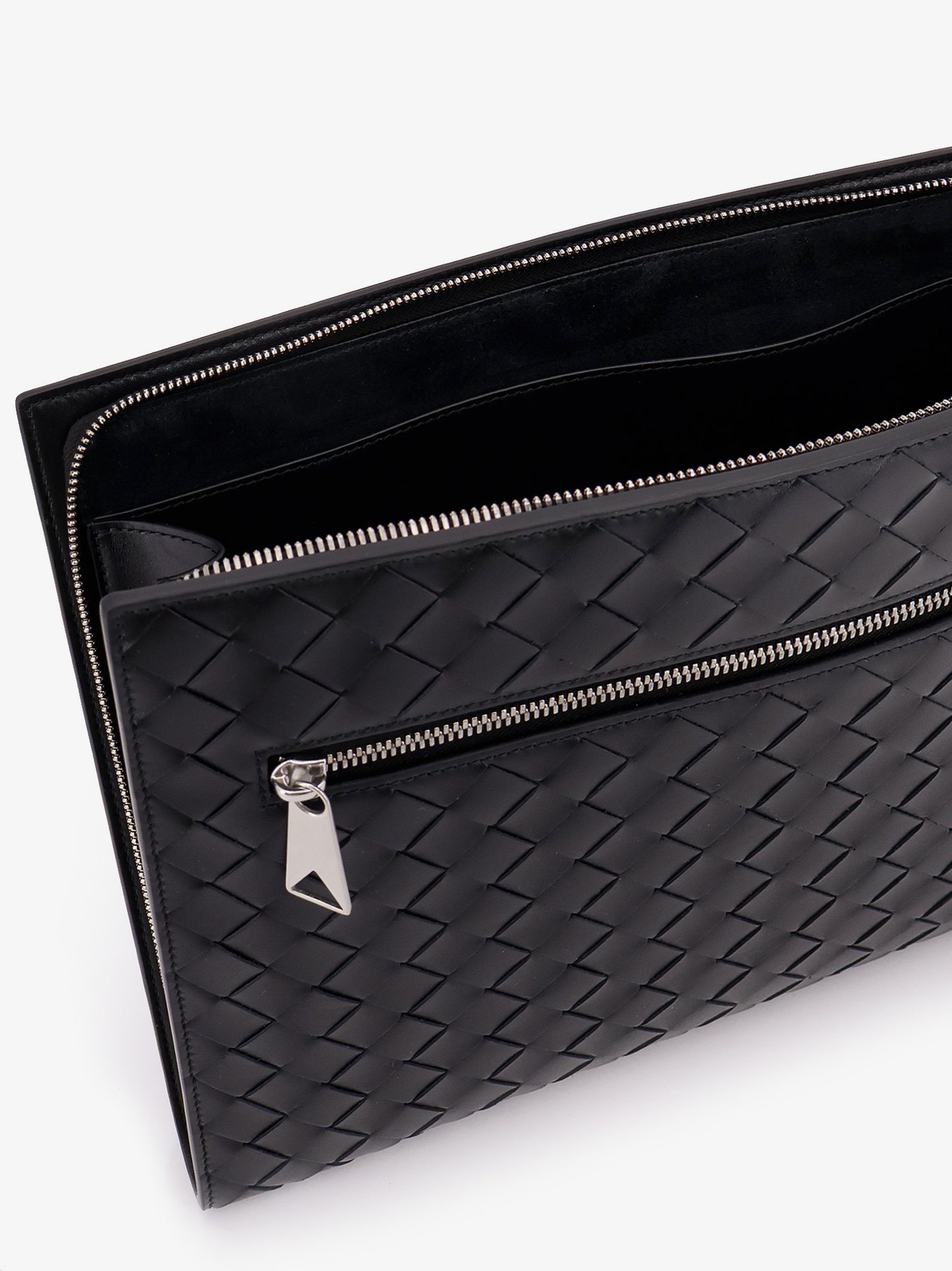 Avenue leather document case with Intrecciato motif