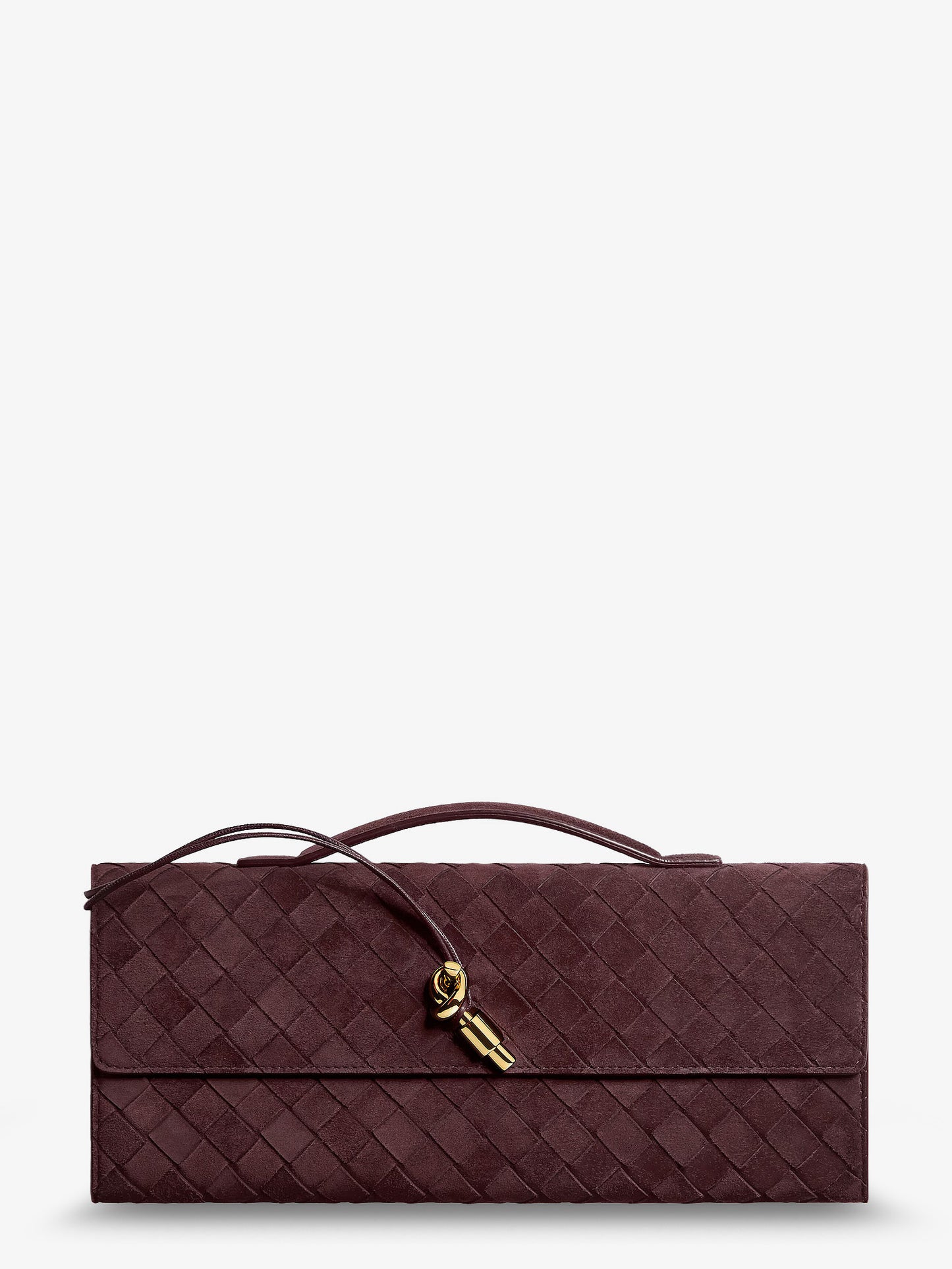 Andiamo Suede Clutch with Intrecciato pattern