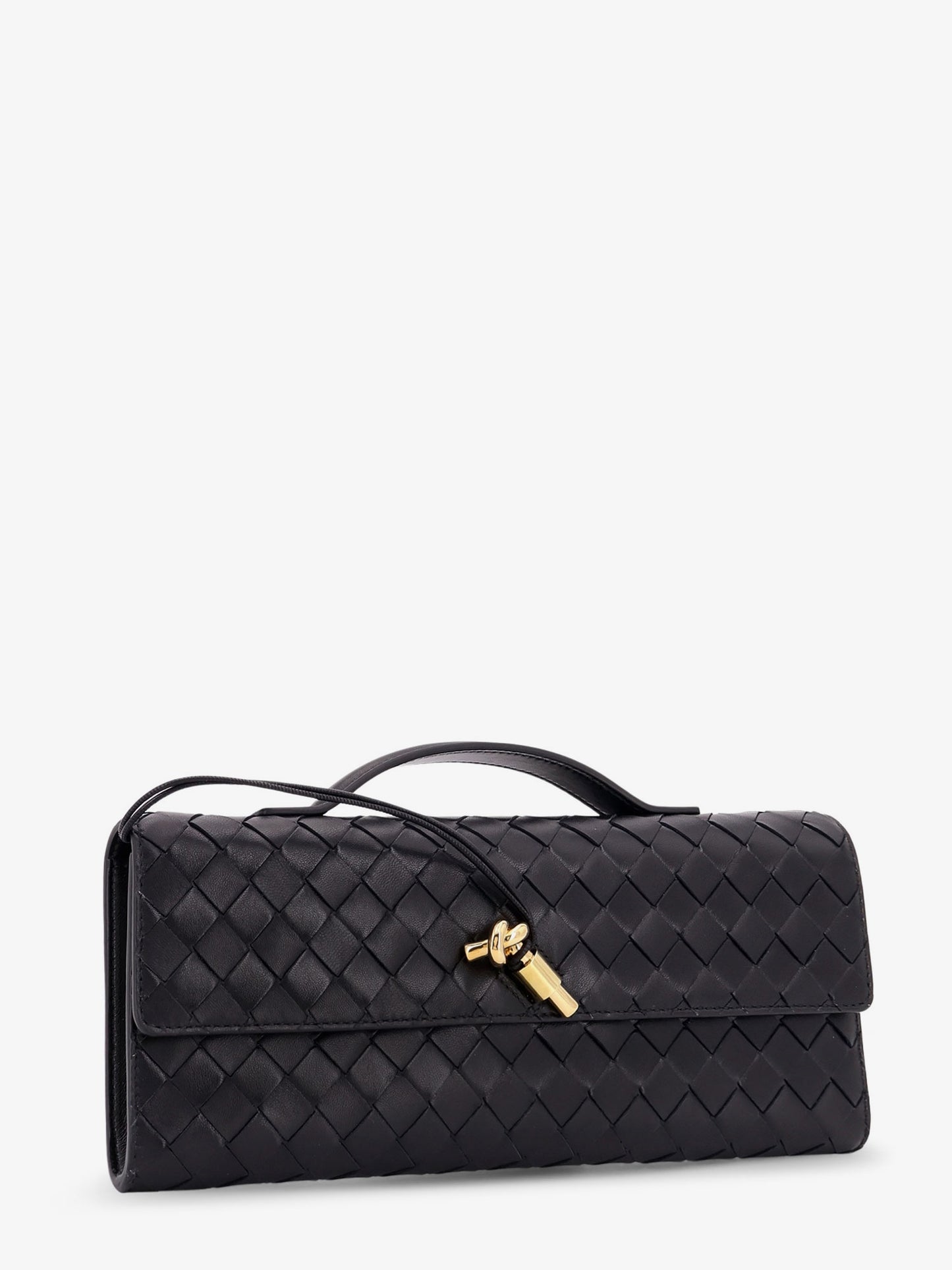 Andiamo Leather Clutch with Intrecciato Pattern