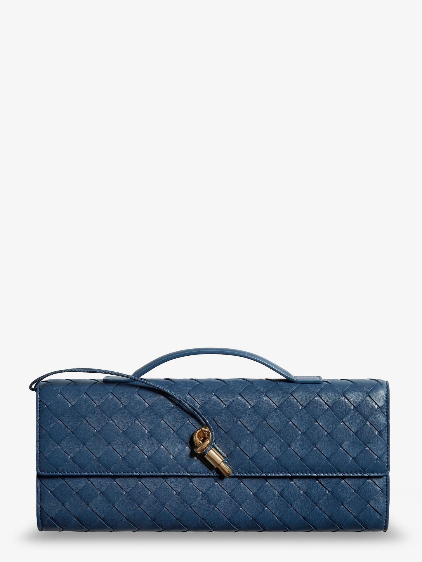 Andiamo Leather Clutch with Intrecciato Pattern