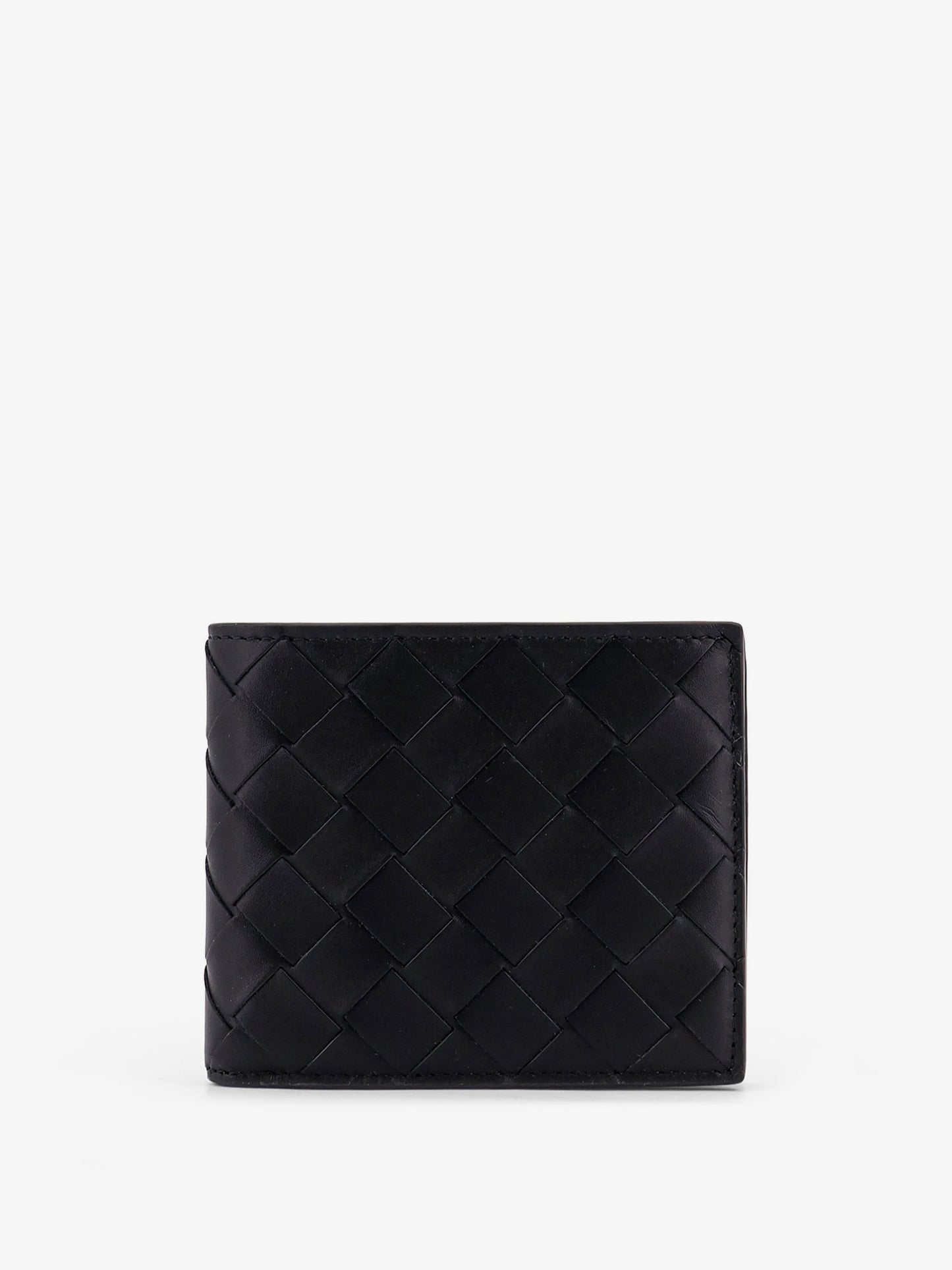 Leather wallet with Intrecciato pattern