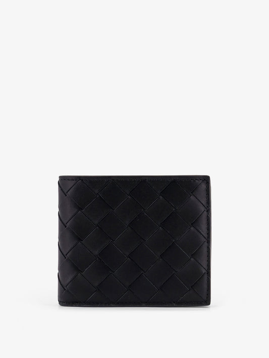 Leather wallet with Intrecciato pattern