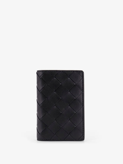Leather card holder with Intrecciato pattern thumbnail