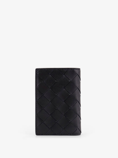 Leather card holder with Intrecciato pattern thumbnail