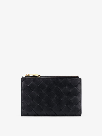 Leather wallet with Intrecciato pattern thumbnail