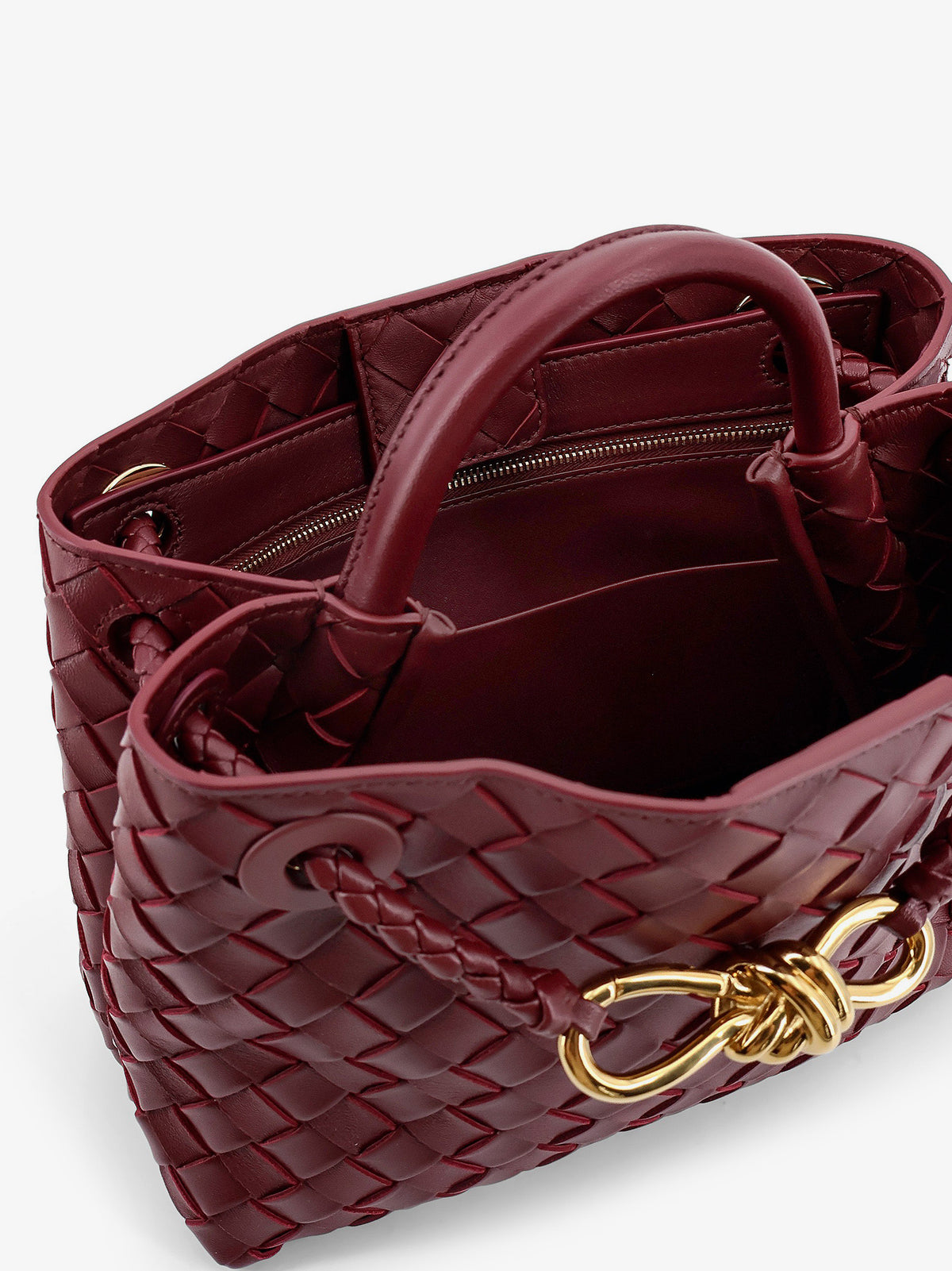 Borsa a tracolla Andiamo Small in pelle con motivo intrecciato