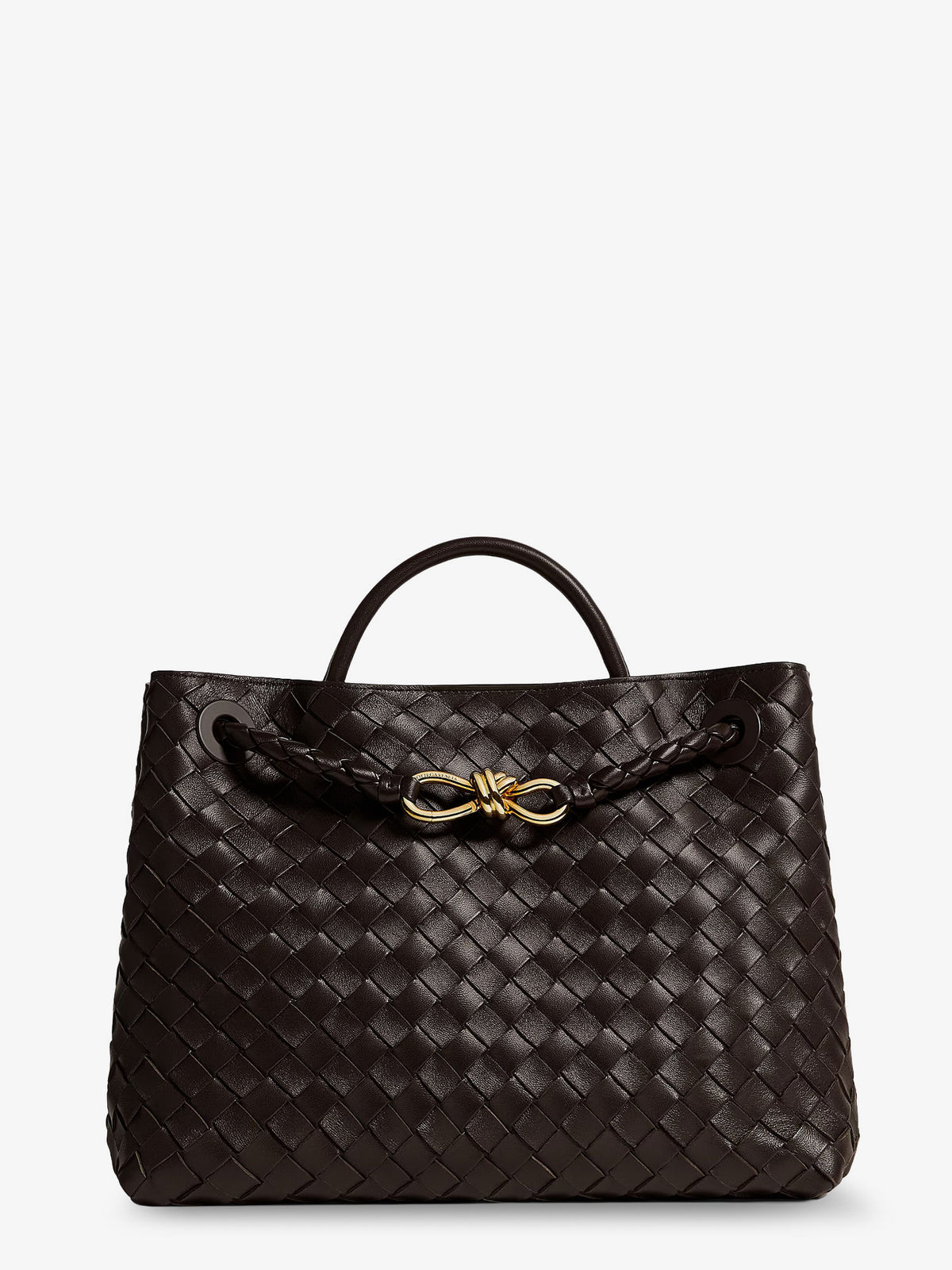 Andiamo leather handbag with Intrecciato pattern
