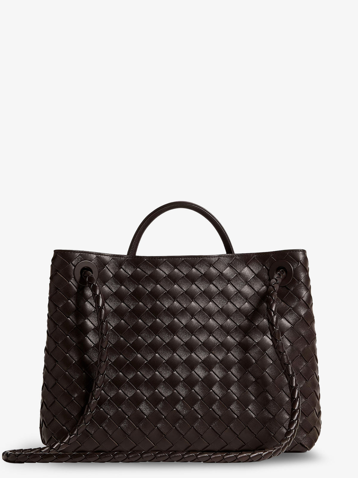 Andiamo leather handbag with Intrecciato pattern