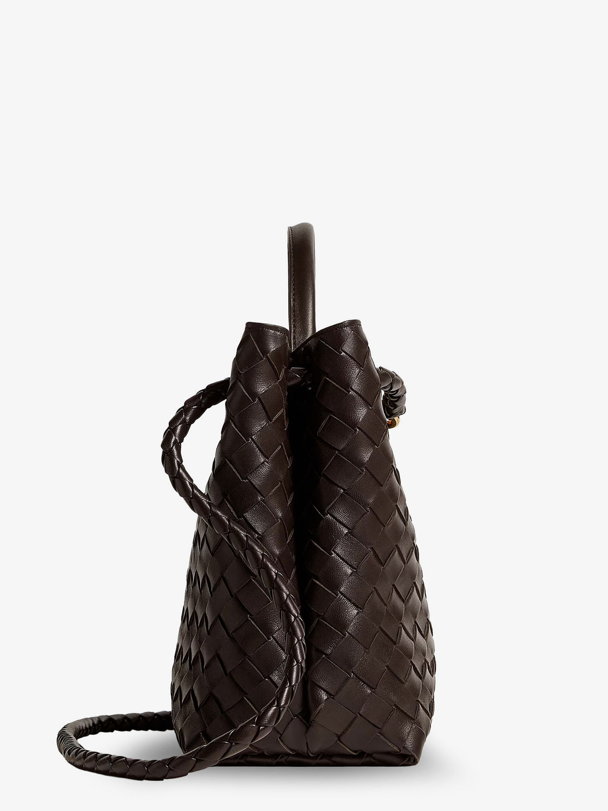 Andiamo leather handbag with Intrecciato pattern