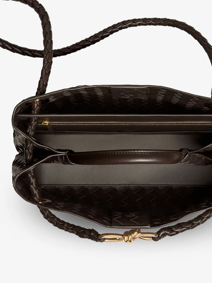 Andiamo leather handbag with Intrecciato pattern thumbnail