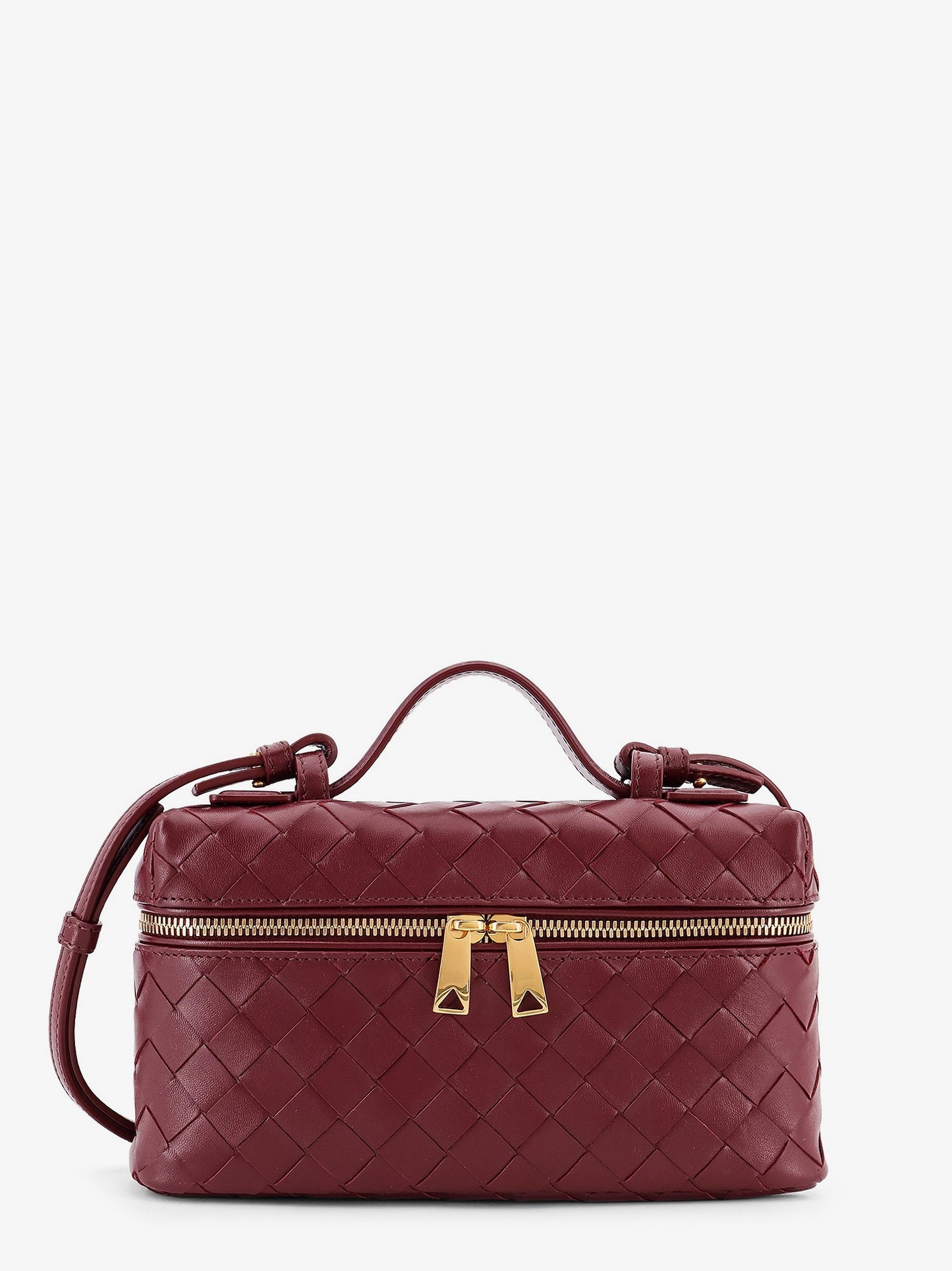 Bang Bang leather vanity case with Intrecciato motif
