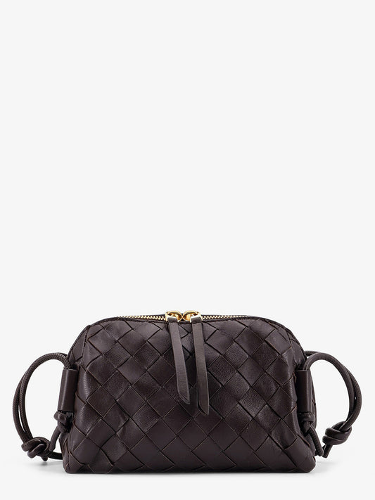 Leather clutch with Intrecciato Concert motif