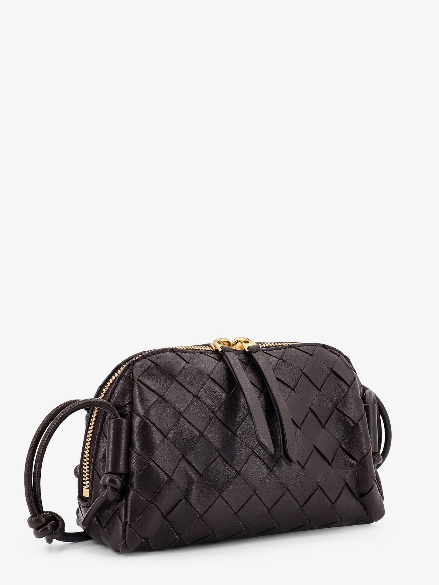 Leather clutch with Intrecciato Concert motif