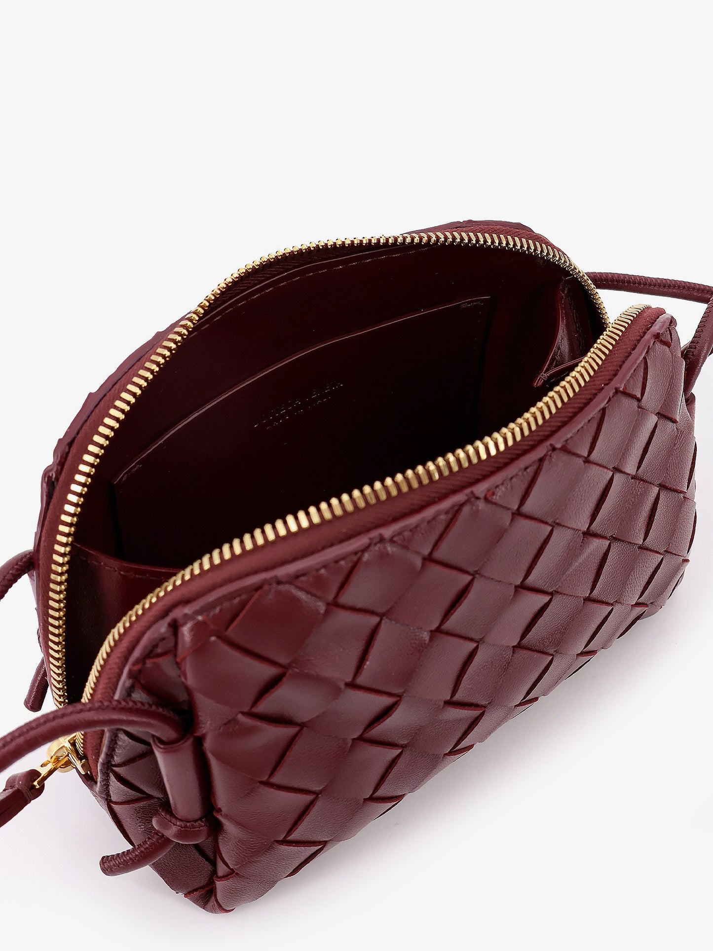 Concert Pouch leather shoulder bag with Intrecciato motif