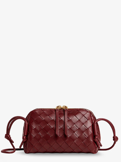 Concert Pouch Leather Shoulder Bag with Intrecciato Pattern thumbnail