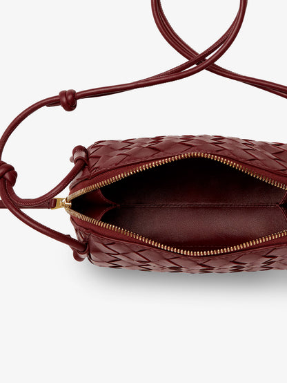 Concert Pouch Leather Shoulder Bag with Intrecciato Pattern thumbnail