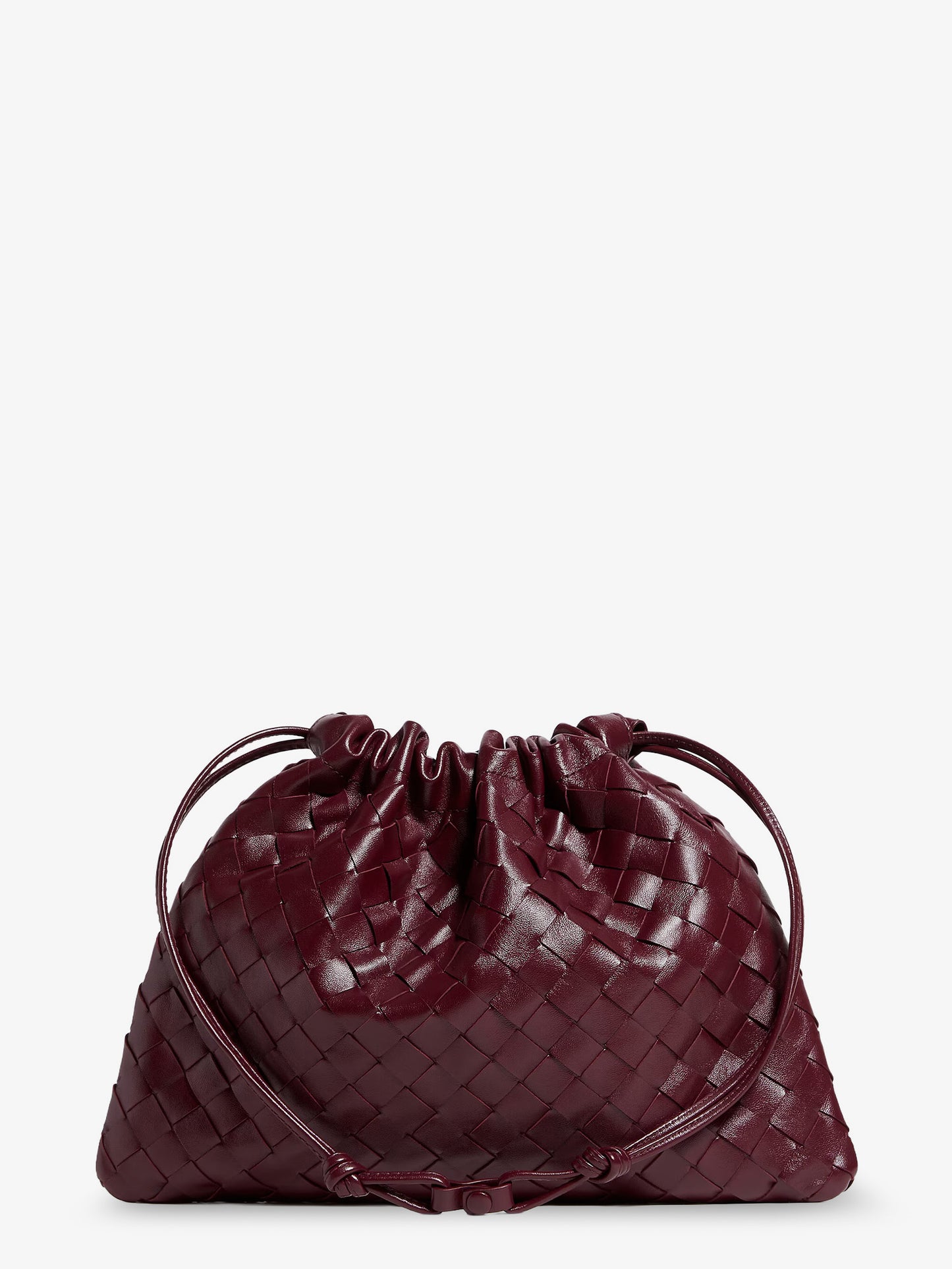 Pochette Dustbag Medium in pelle con effetto Intrecciato