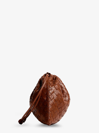 Medium Dustbag leather clutch bag with Intrecciato effect thumbnail
