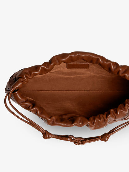 Medium Dustbag leather clutch bag with Intrecciato effect thumbnail