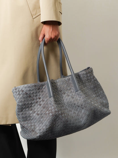 Pinacoteca suede handbag with Intrecciato motif thumbnail