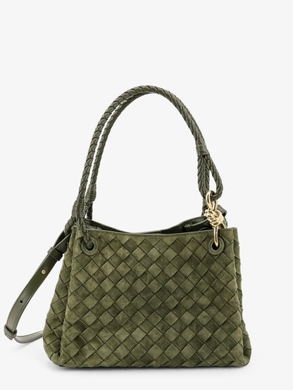 Parachute suede shoulder bag with Intrecciato motif thumbnail