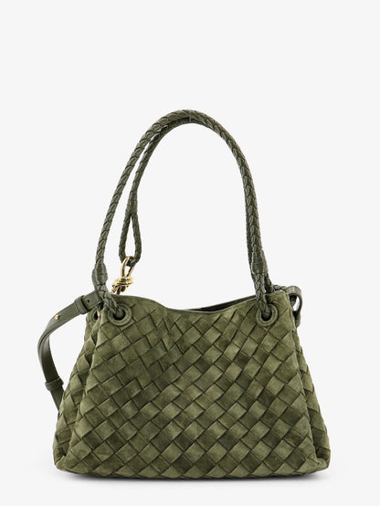 Parachute suede shoulder bag with Intrecciato motif thumbnail