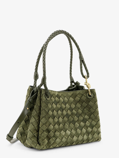 Parachute suede shoulder bag with Intrecciato motif thumbnail