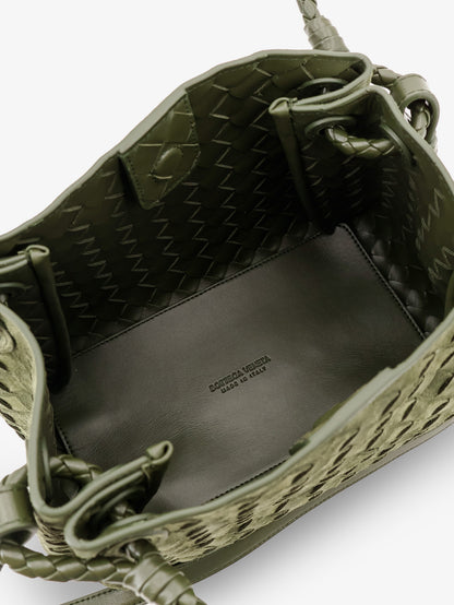 Parachute suede shoulder bag with Intrecciato motif thumbnail